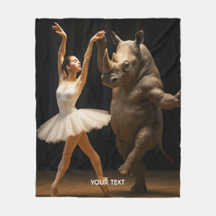 Fantasy Niedlich Rhino Dancer Ballerina Fleecedecke