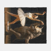Fantasy Niedlich Rhino Dancer Ballerina Fleecedecke (Vorderseite (Horizontal))