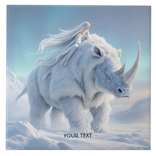 Fantasy Niedlich Rhino Fliese (Vorderseite)