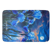 Fantasy Niedlich River Blue Irises Badematte (Vorderseite)