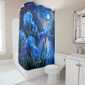 Fantasy Niedlich River Blue Irises Duschvorhang (Beispiel)