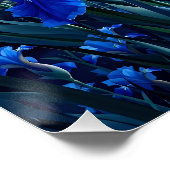 Fantasy Niedlich River Blue Irises Poster (Ecke)