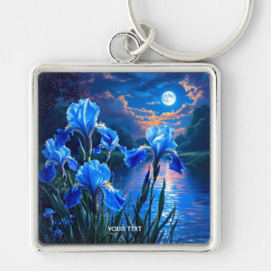 Fantasy Niedlich River Blue Irises Schlüsselanhänger
