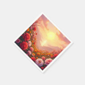 Fantasy Niedlich River Blume Sunset Serviette (Ecke)