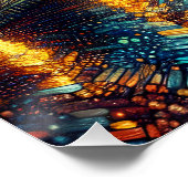 Fantasy Niedlich River Town Moon Poster (Ecke)