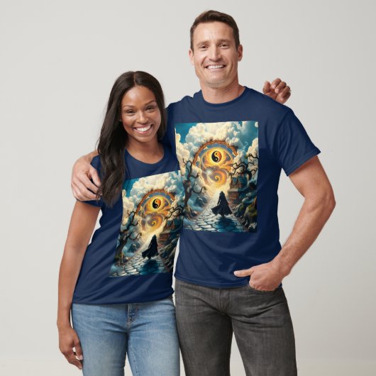 Fantasy Niedlich Road Trees Man T-Shirt (Unisex)