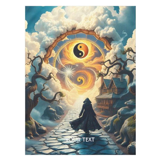 Fantasy Niedlich Road Trees Man Tischdecke (Vorderseite)