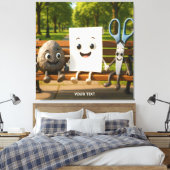 Fantasy Niedlich Rock Paper Schere Leinwanddruck (Insitu (Schlafzimmer))
