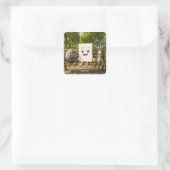 Fantasy Niedlich Rock Paper Schere Quadratischer Aufkleber (Tasche)