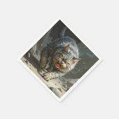 Fantasy Niedlich Rocks Angry Cat Serviette (Ecke)