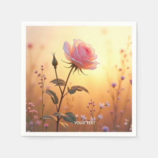 Fantasy Niedlich Rose Field Blume Serviette (Vorderseite)