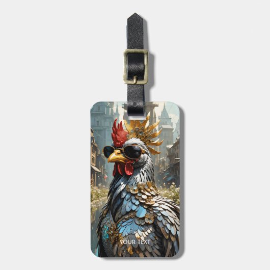 Fantasy Niedlich Roster Sonnenbrille Blume Gepäckanhänger (Vorderseite vertikal)