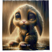 Fantasy Niedlich Sad Bunny Rain Duschvorhang (Vorderseite)