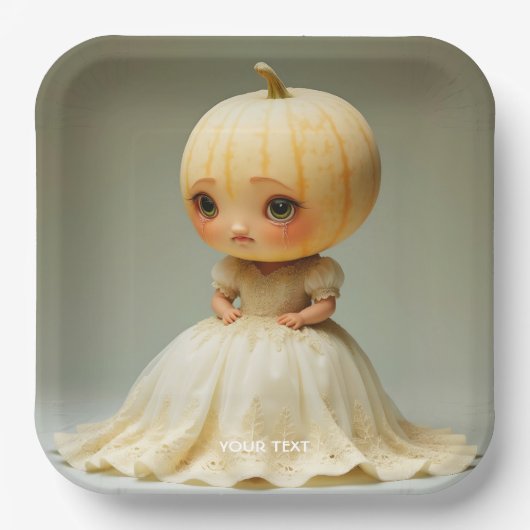 Fantasy Niedlich Sad Cantaloupe Hochzeit Pappteller (Vorderseite)