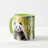 Fantasy Niedlich Sad Panda Forest Tasse (Vorderseite Links)