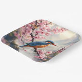 Fantasy Niedlich Sakura Bird Blue Pappteller (Gewinkelt)