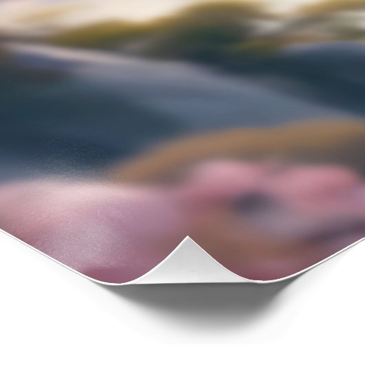 Fantasy Niedlich Sakura Bird Blue Poster (Ecke)