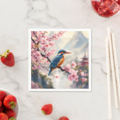 Fantasy Niedlich Sakura Bird Blue Serviette (Beispiel)