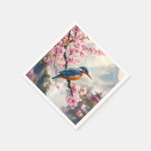 Fantasy Niedlich Sakura Bird Blue Serviette (Ecke)