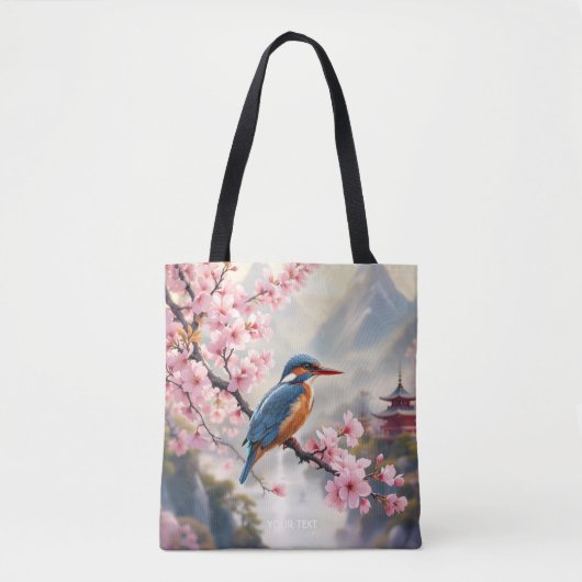 Fantasy Niedlich Sakura Bird Blue Tasche (Vorderseite)