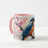 Fantasy Niedlich Sakura Bird Blue Tasse (Vorderseite Links)