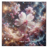 Fantasy Niedlich Sakura Pink Blume Fliese (Vorderseite)