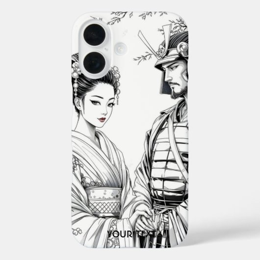 Fantasy Niedlich Samurai Geisha Pencil Case-Mate iPhone Hülle (Rückseite)