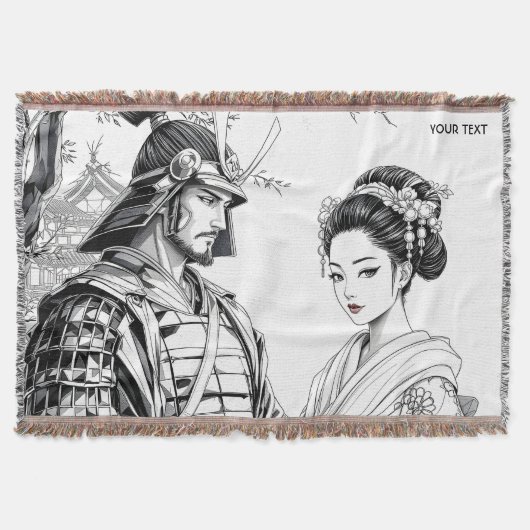 Fantasy Niedlich Samurai Geisha Pencil Decke (Vorderseite)