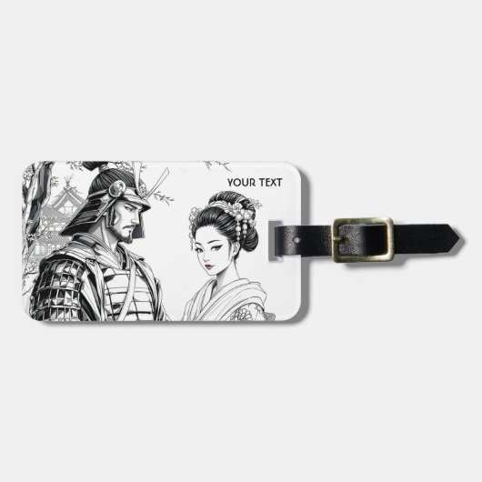 Fantasy Niedlich Samurai Geisha Pencil Gepäckanhänger (Vorderseite horizontal)