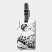 Fantasy Niedlich Samurai Geisha Pencil Gepäckanhänger (Vorderseite vertikal)