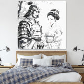 Fantasy Niedlich Samurai Geisha Pencil Leinwanddruck (Insitu (Schlafzimmer))