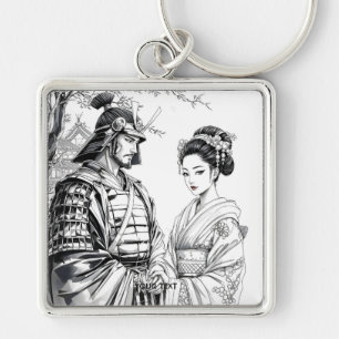 Fantasy Niedlich Samurai Geisha Pencil Schlüsselanhänger