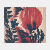 Fantasy Niedlich Samurai Sun Rising Fleecedecke (Vorderseite (Horizontal))