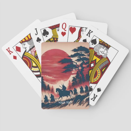 Fantasy Niedlich Samurai Sun Rising Spielkarten (Rückseite)