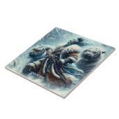 Fantasy Niedlich Samurai Winter Tigers Fliese (Seite)