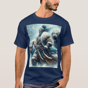 Fantasy Niedlich Samurai Winter Tigers T-Shirt