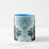 Fantasy Niedlich Samurai Winter Tigers Tasse (Zentrum)