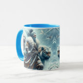 Fantasy Niedlich Samurai Winter Tigers Tasse (Vorderseite Links)