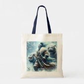 Fantasy Niedlich Samurai Winter Tigers Tragetasche (Rückseite)