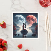 Fantasy Niedlich Samurai Woman Moons Serviette (Beispiel)
