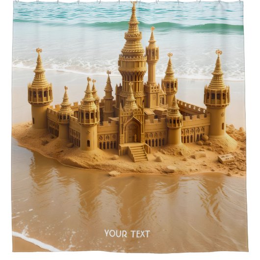 Fantasy Niedlich Sand Castle Beach Duschvorhang (Vorderseite)