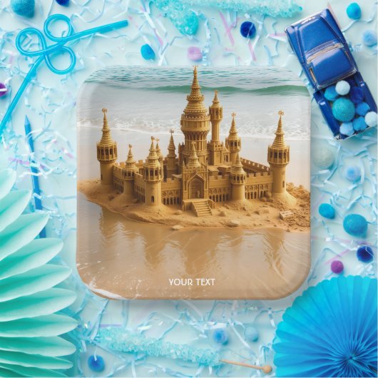 Fantasy Niedlich Sand Castle Beach Pappteller (Party)