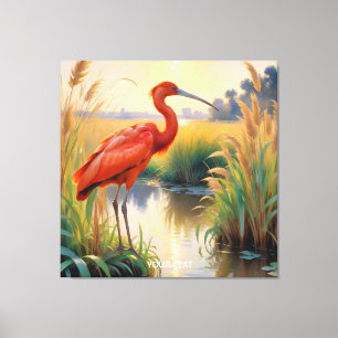 Fantasy Niedlich Scarlet Ibis Abend Leinwanddruck