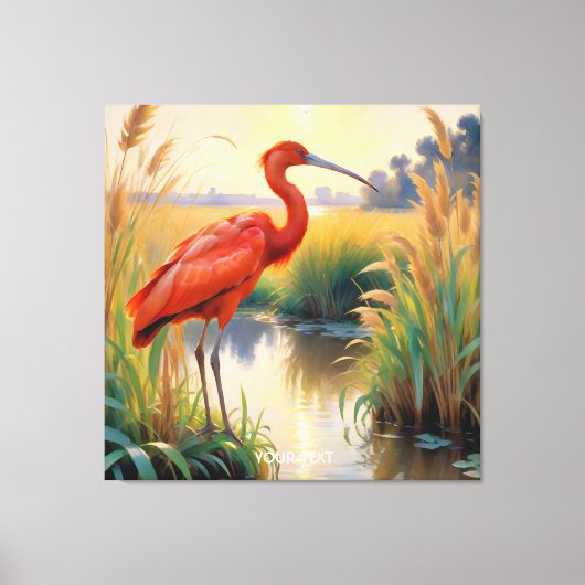 Fantasy Niedlich Scarlet Ibis Abend Leinwanddruck (Vorderseite)