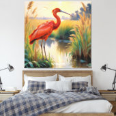 Fantasy Niedlich Scarlet Ibis Abend Leinwanddruck (Insitu (Schlafzimmer))