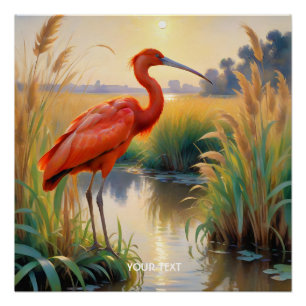 Fantasy Niedlich Scarlet Ibis Abend Poster