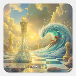 Fantasy Niedlich Schach Wolken Wave Quadratischer Aufkleber