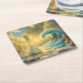 Fantasy Niedlich Schach Wolken Wave Rechteckiger Pappuntersetzer (angewinkelt)