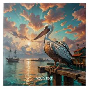 Fantasy Niedlich Sea Bird Boat Fliese