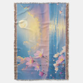 Fantasy Niedlich Sea Pink Blume Decke (Vorderseite Vertikal)